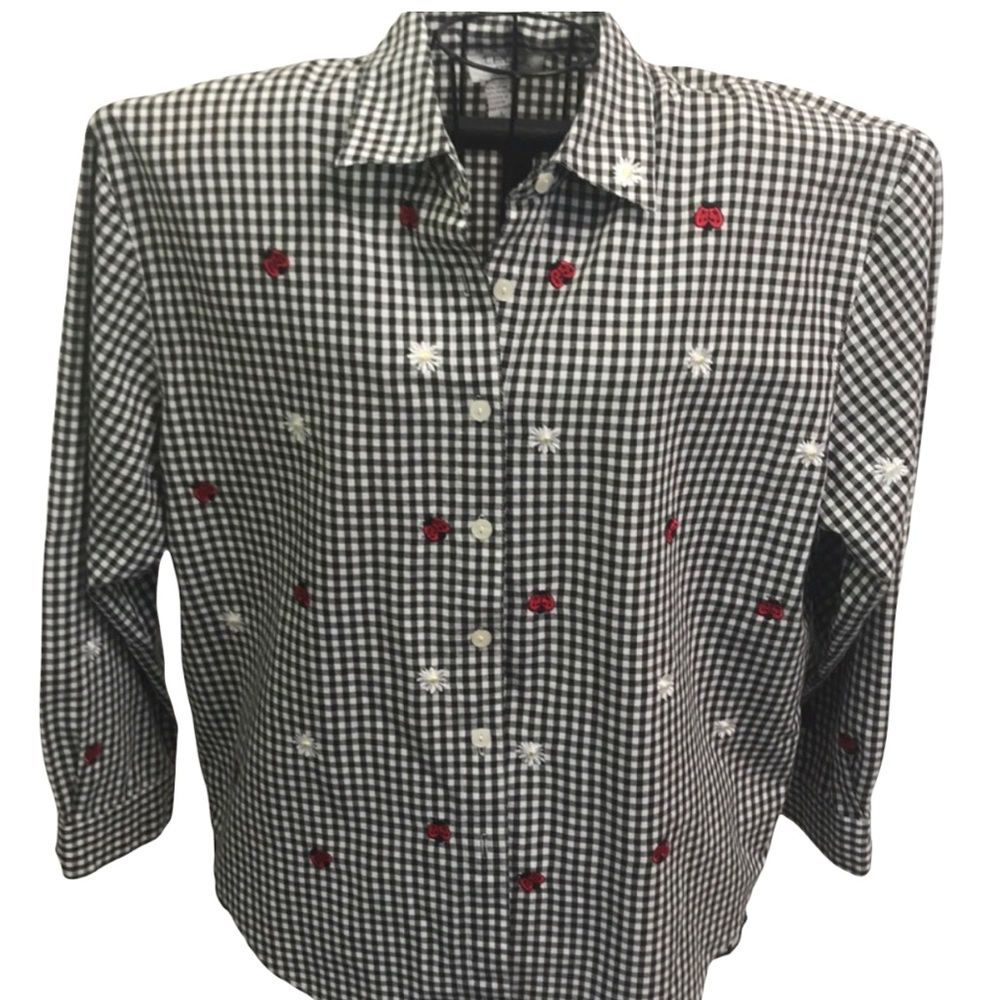 Teddi Checkered Flowered Blouse